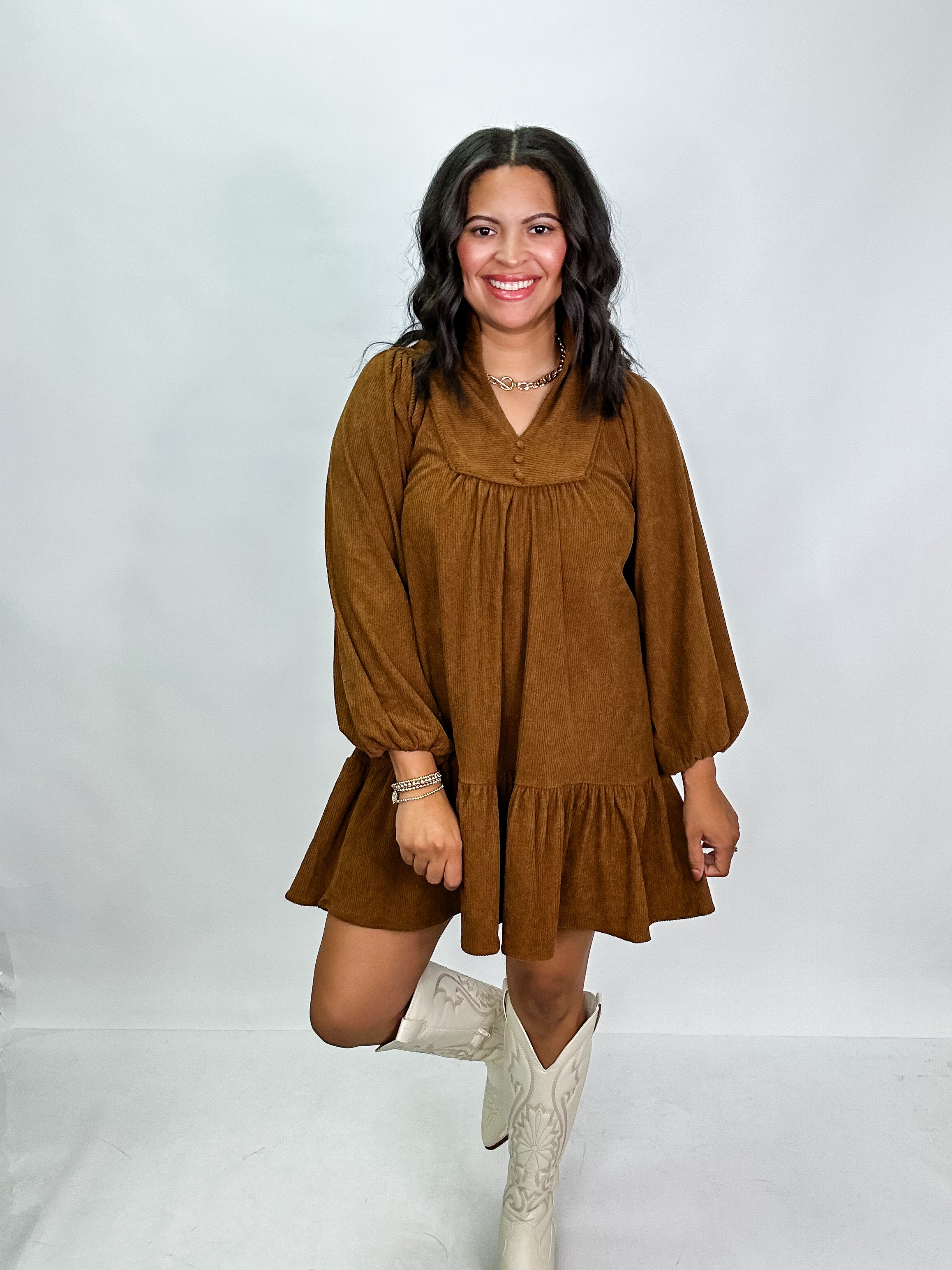 Chestnut Cord Dress