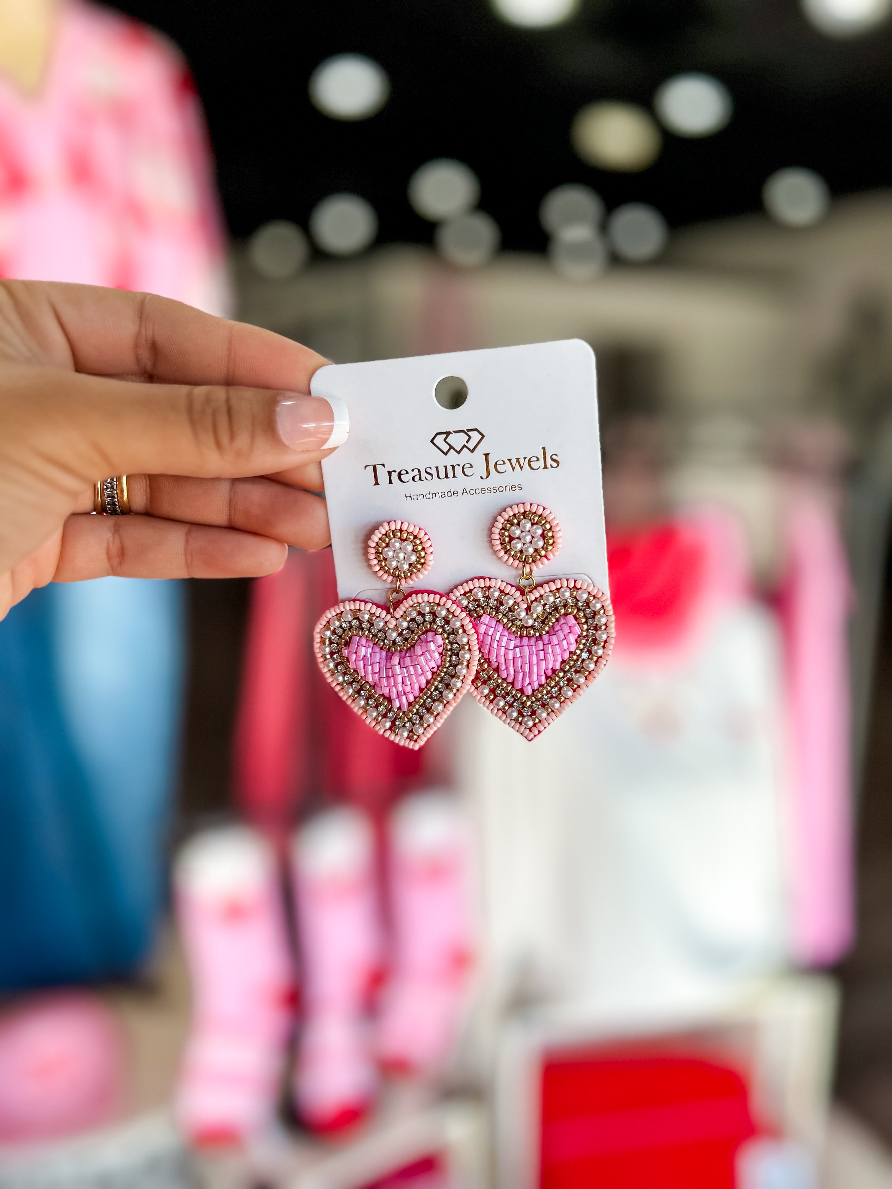 Lovely Heart Beaded Earrings