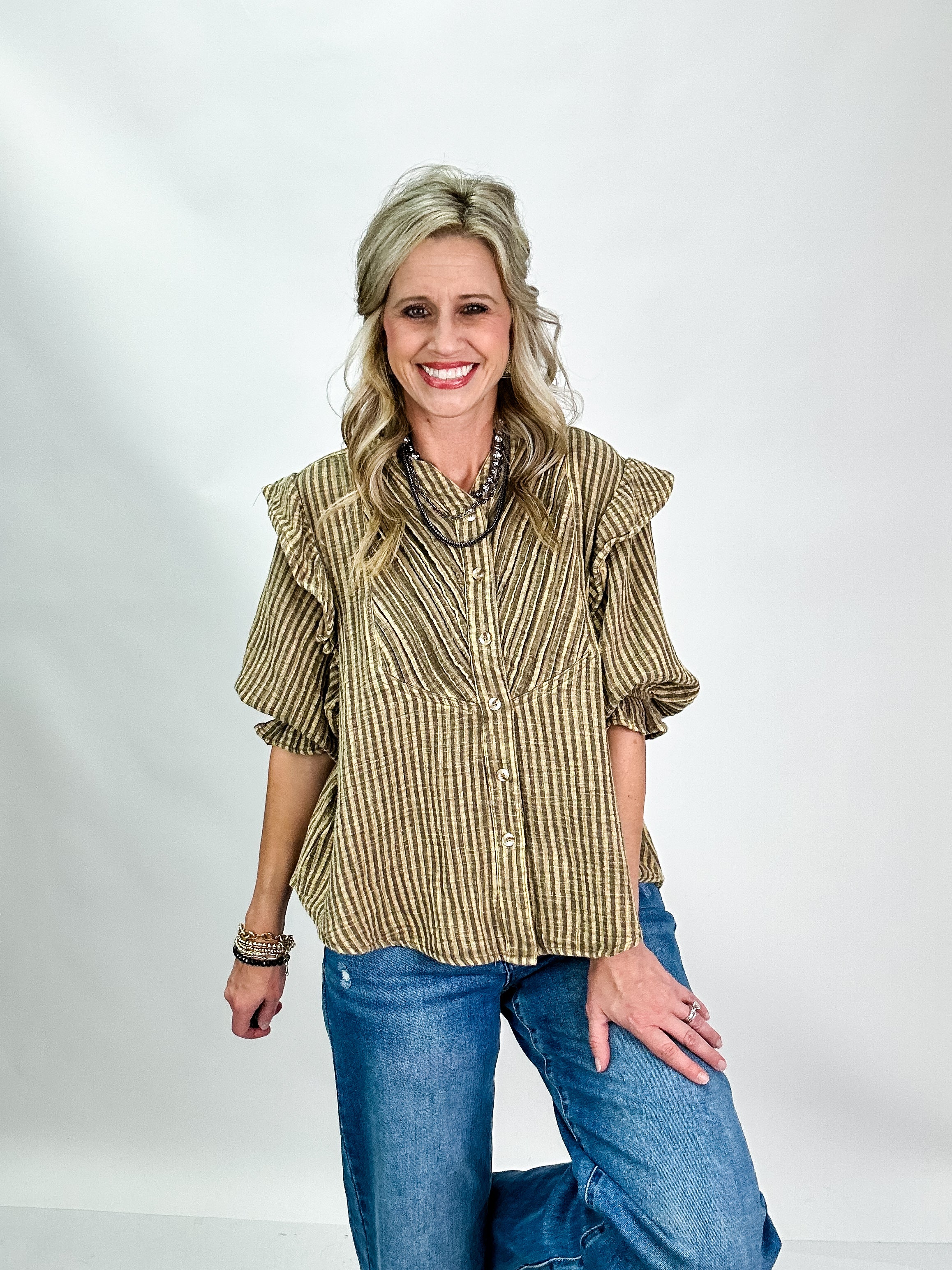 Margo Gauze Top - Mocha