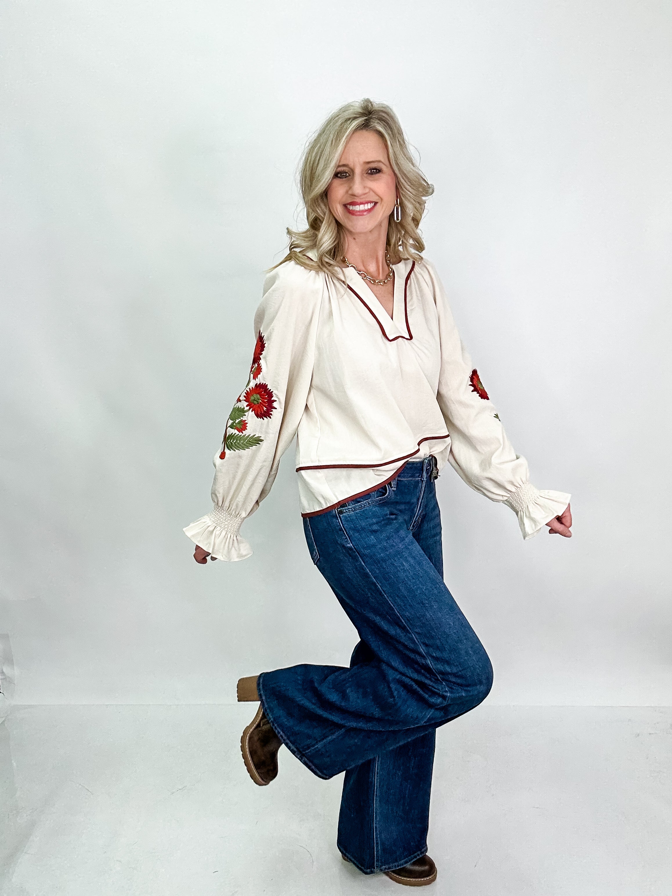 Burgundy Bloom Blouse