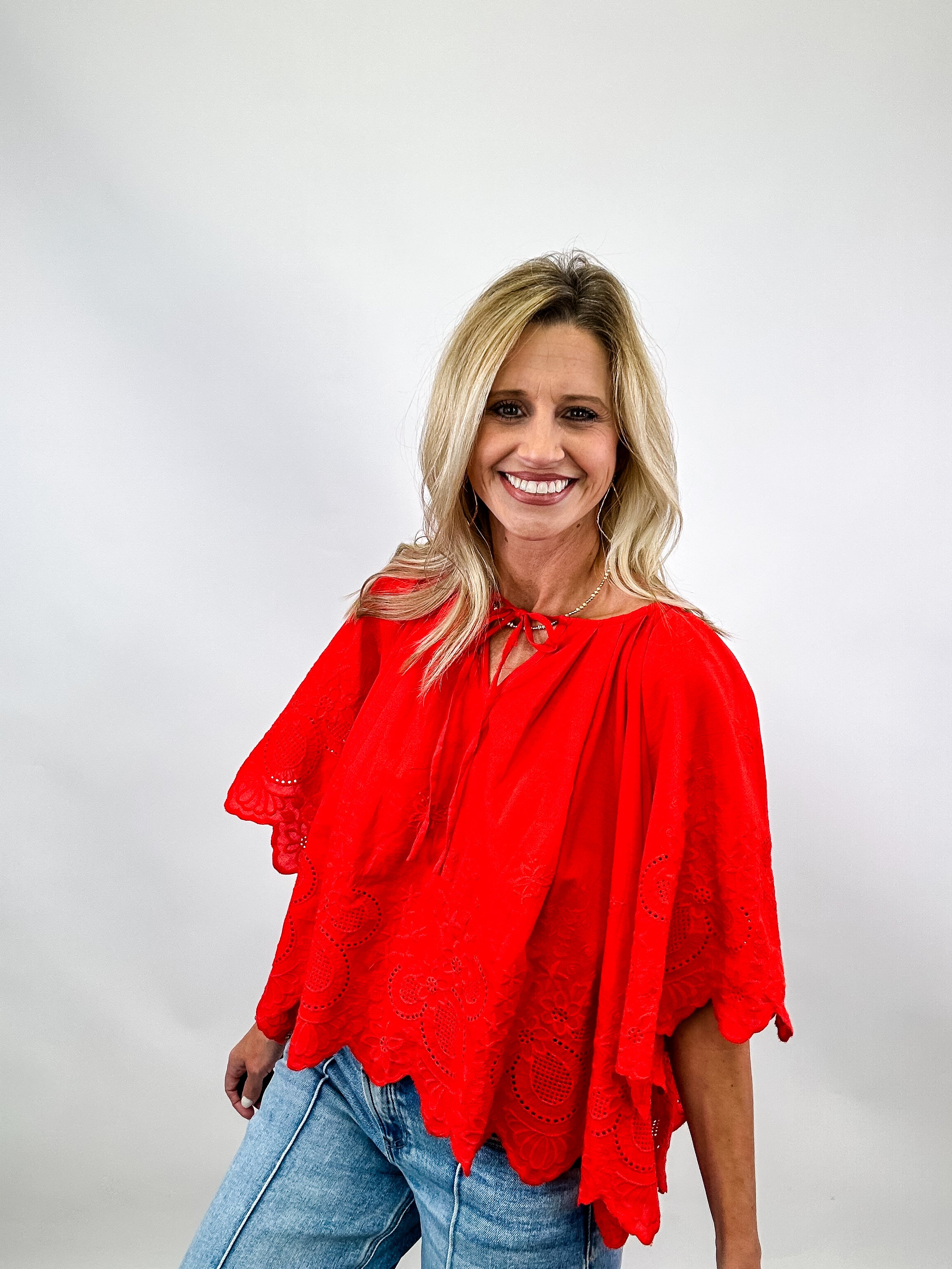 Sweet Liberty Eyelet Blouse