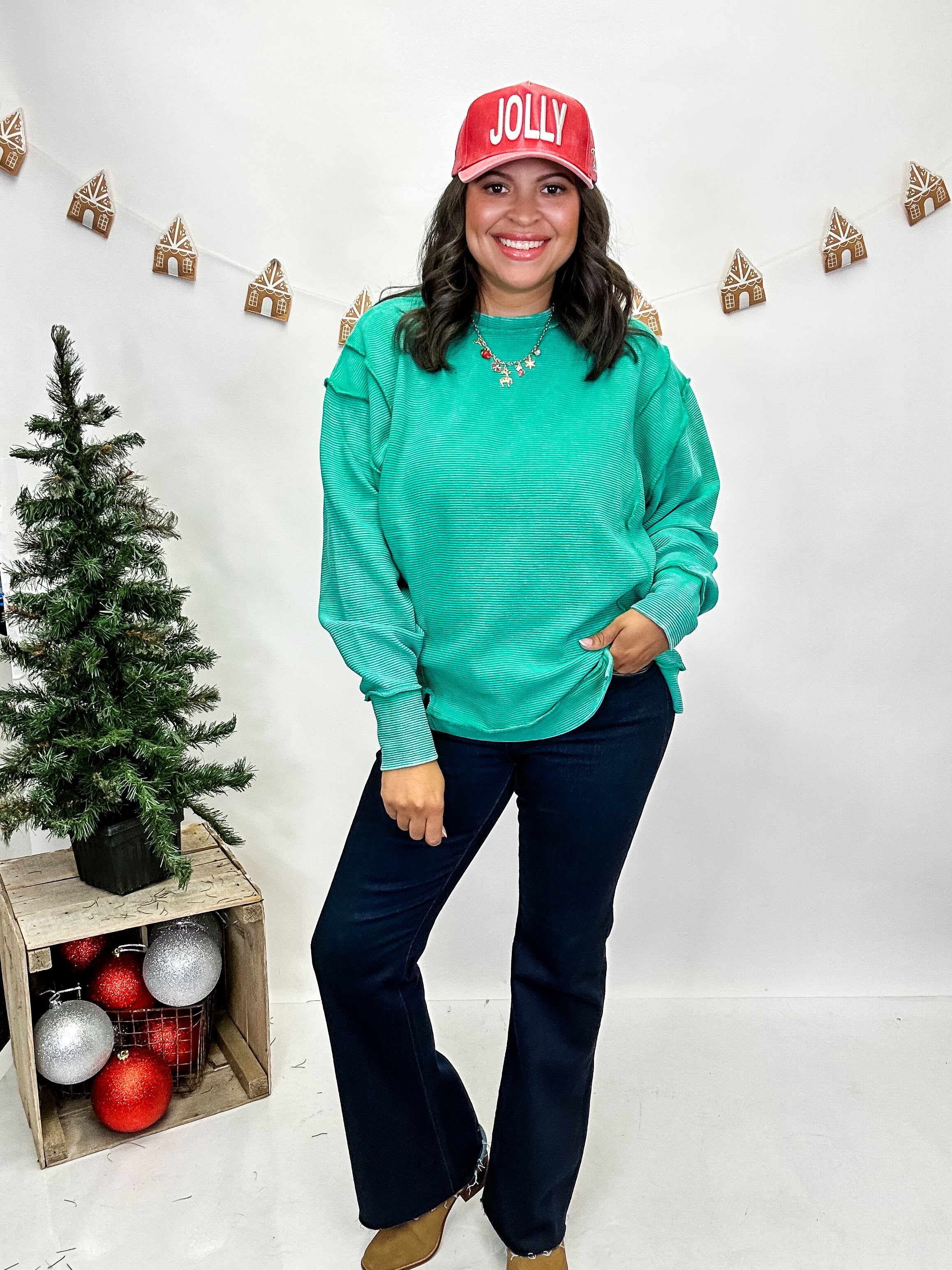 Harper Split Hem Pullover (Ribbed)