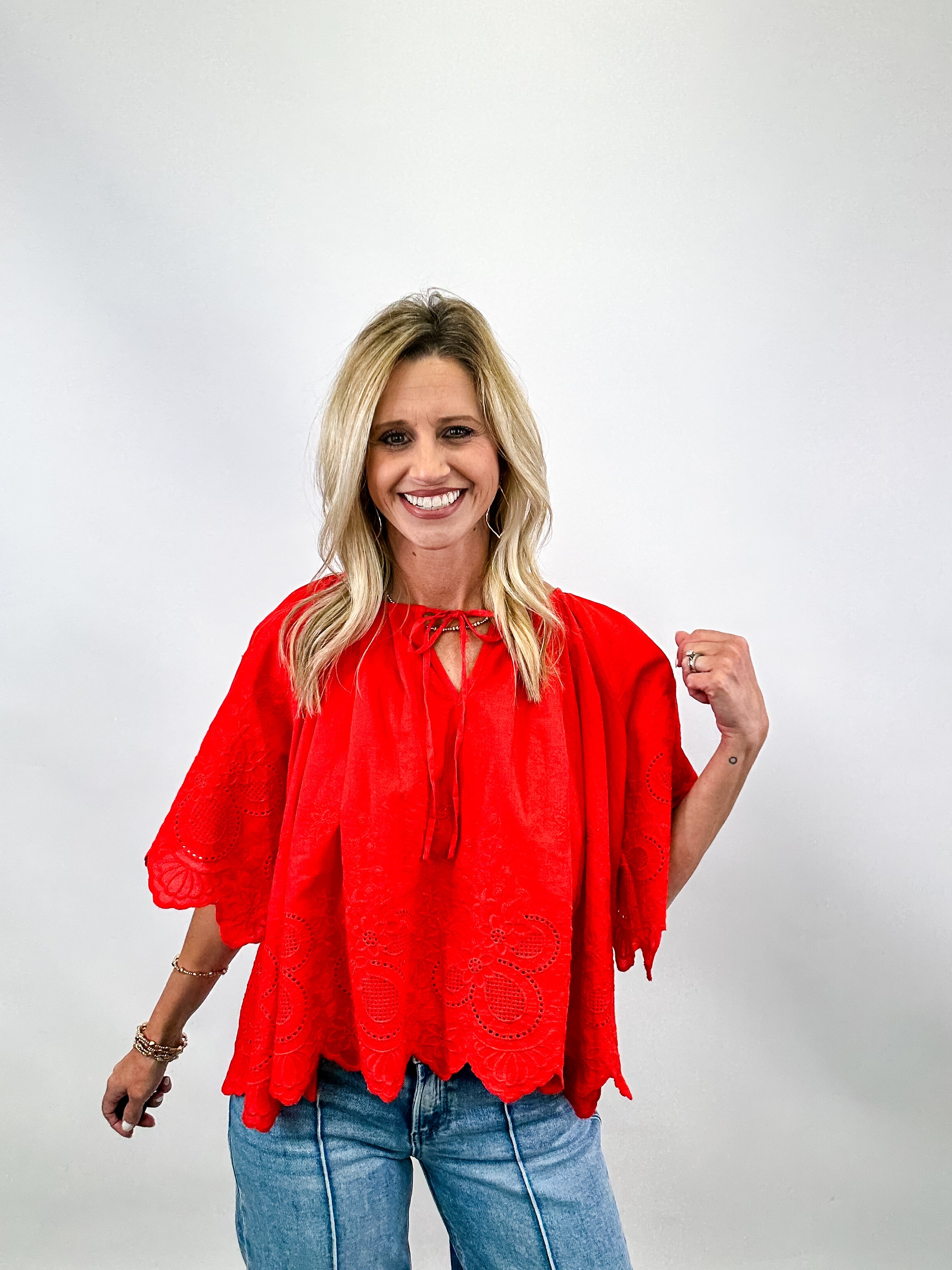 Sweet Liberty Eyelet Blouse