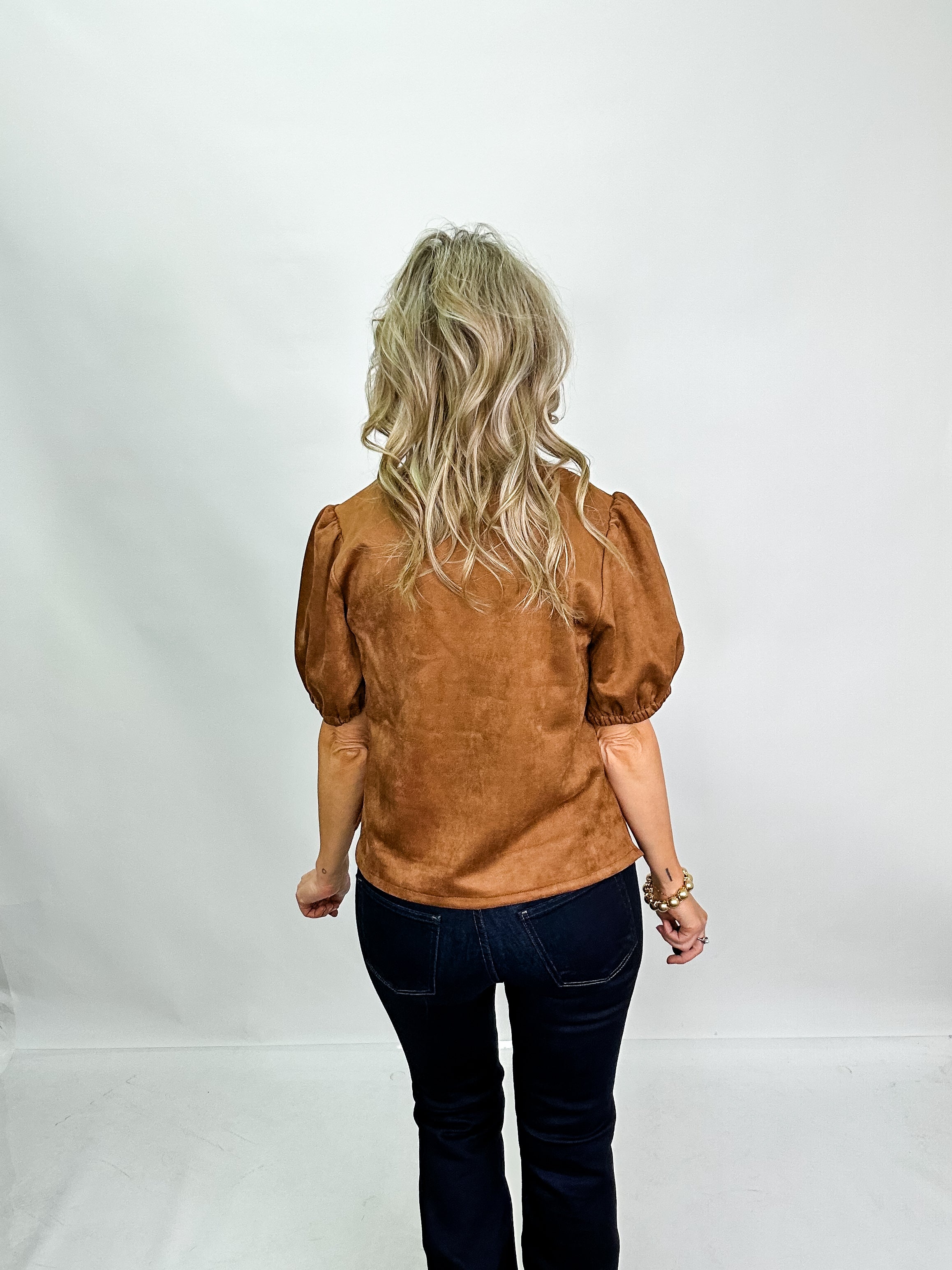 Cinnamon Suede Blouse