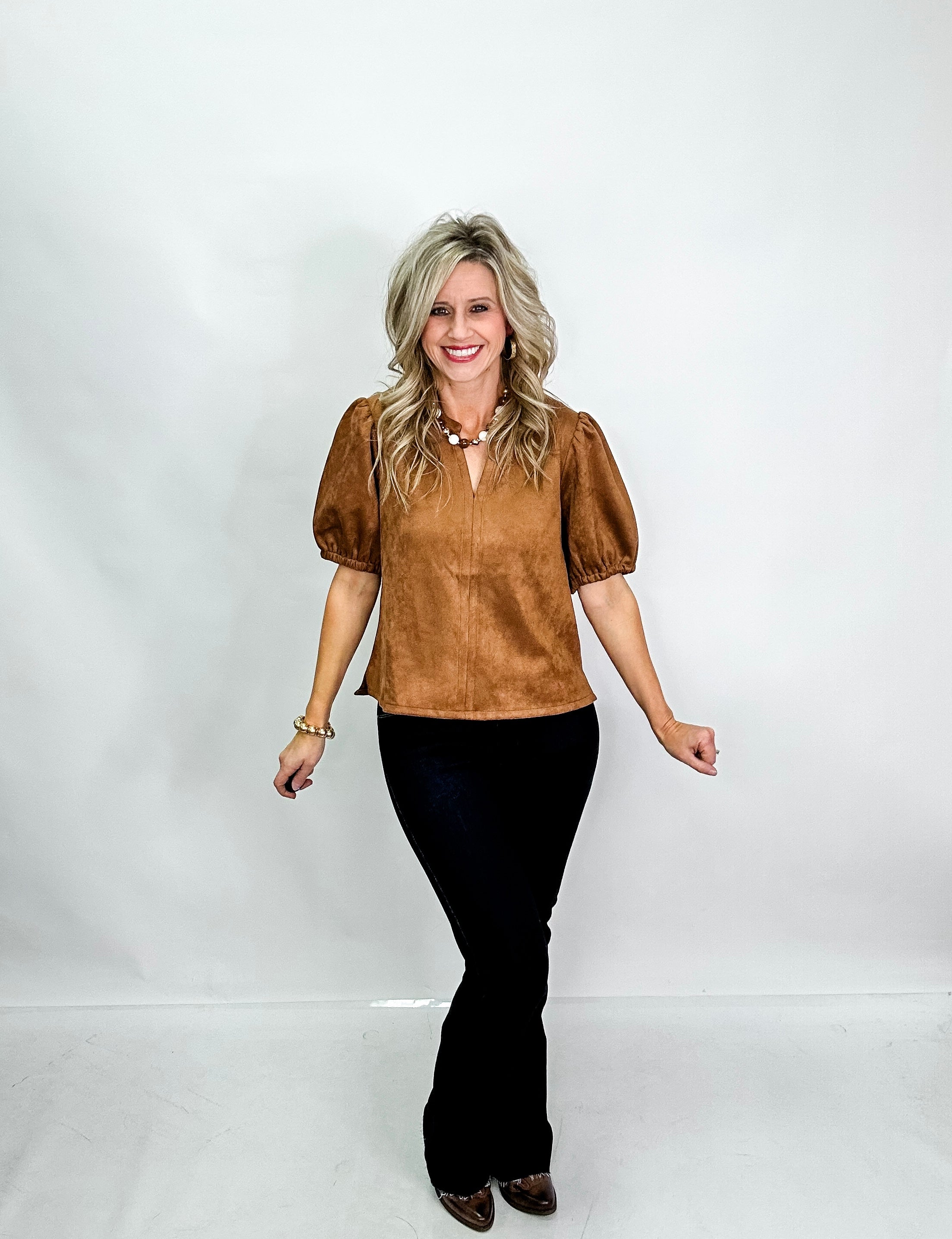 Cinnamon Suede Blouse