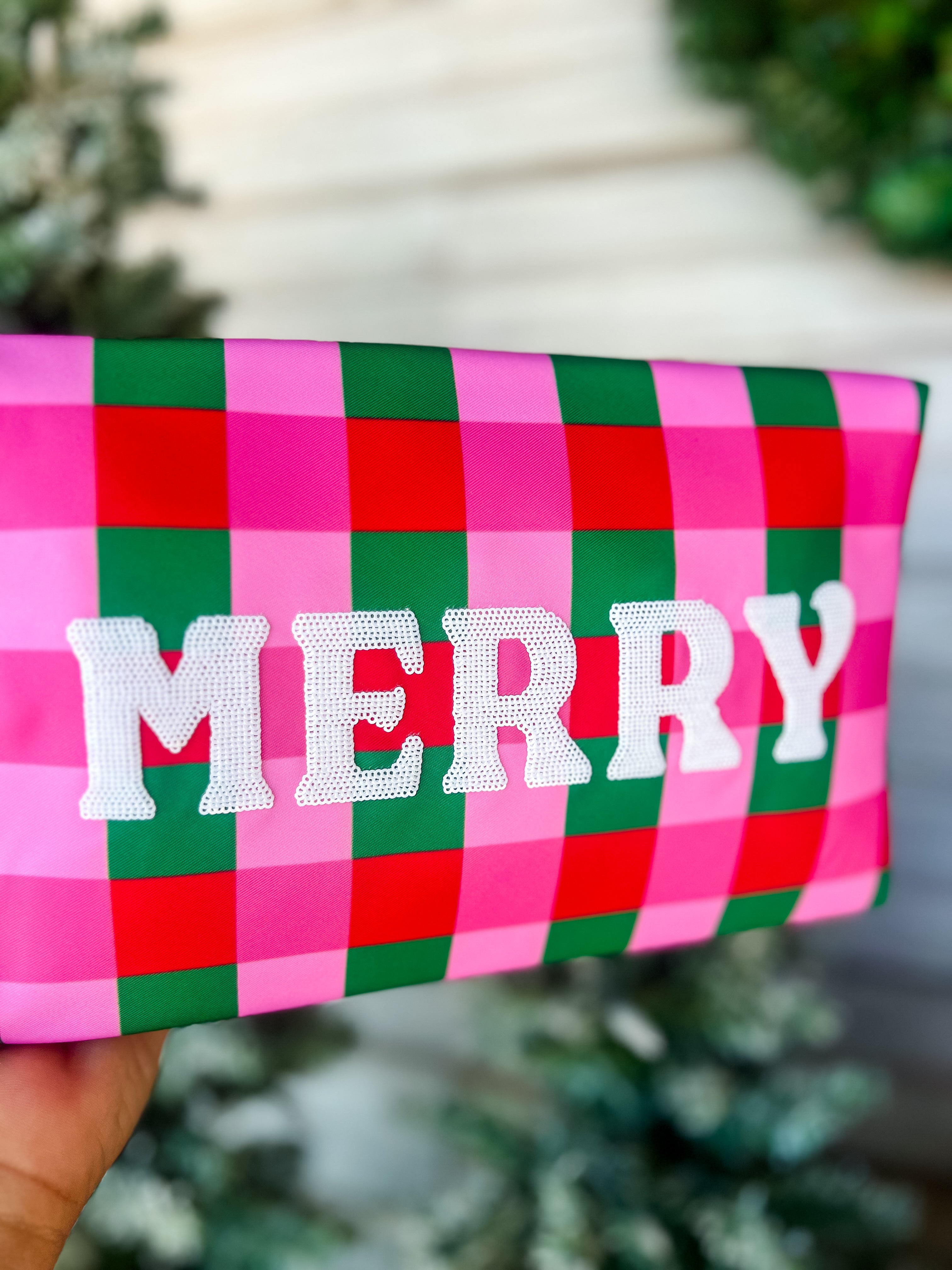 Cara Checkered Merry Pouch