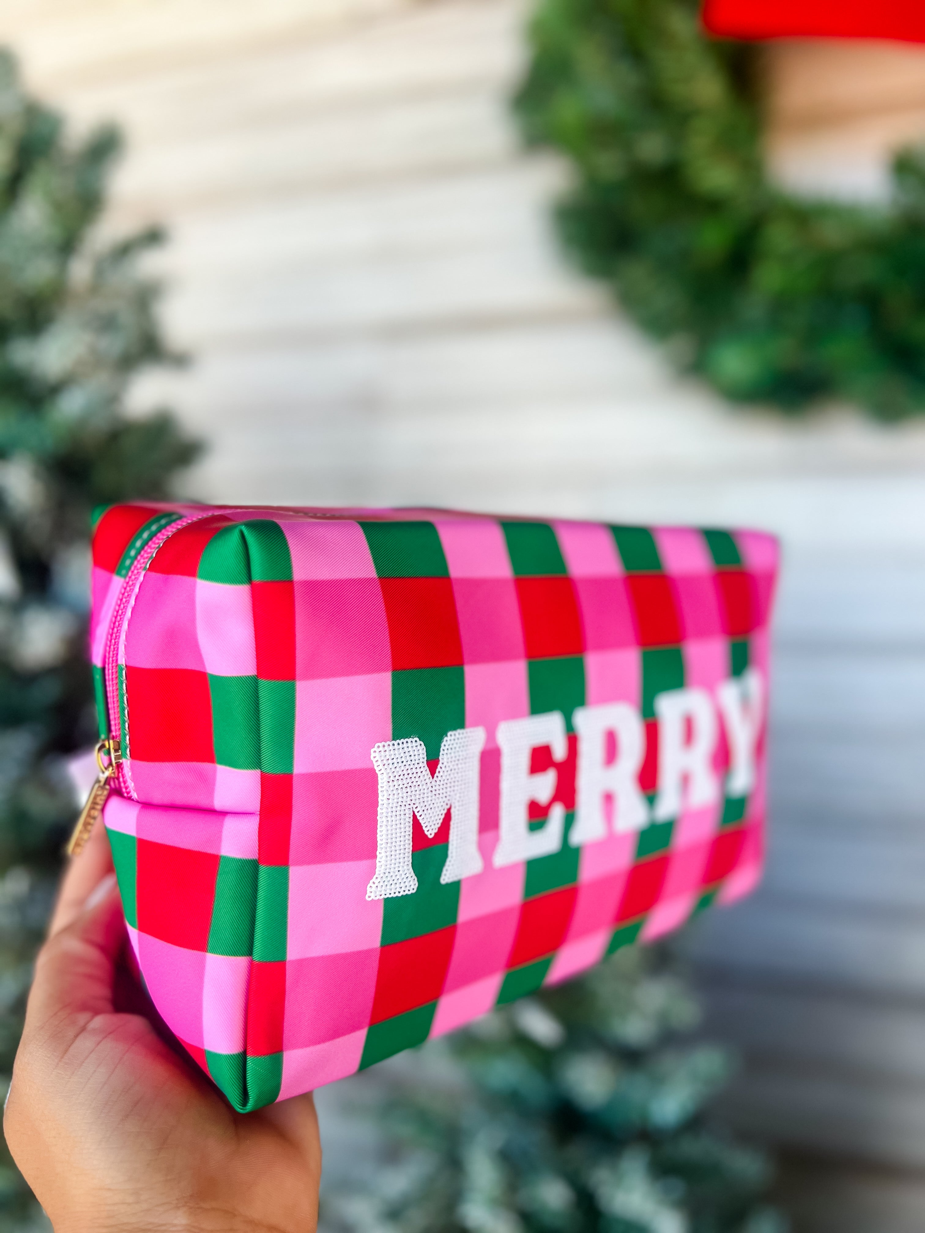 Cara Checkered Merry Pouch