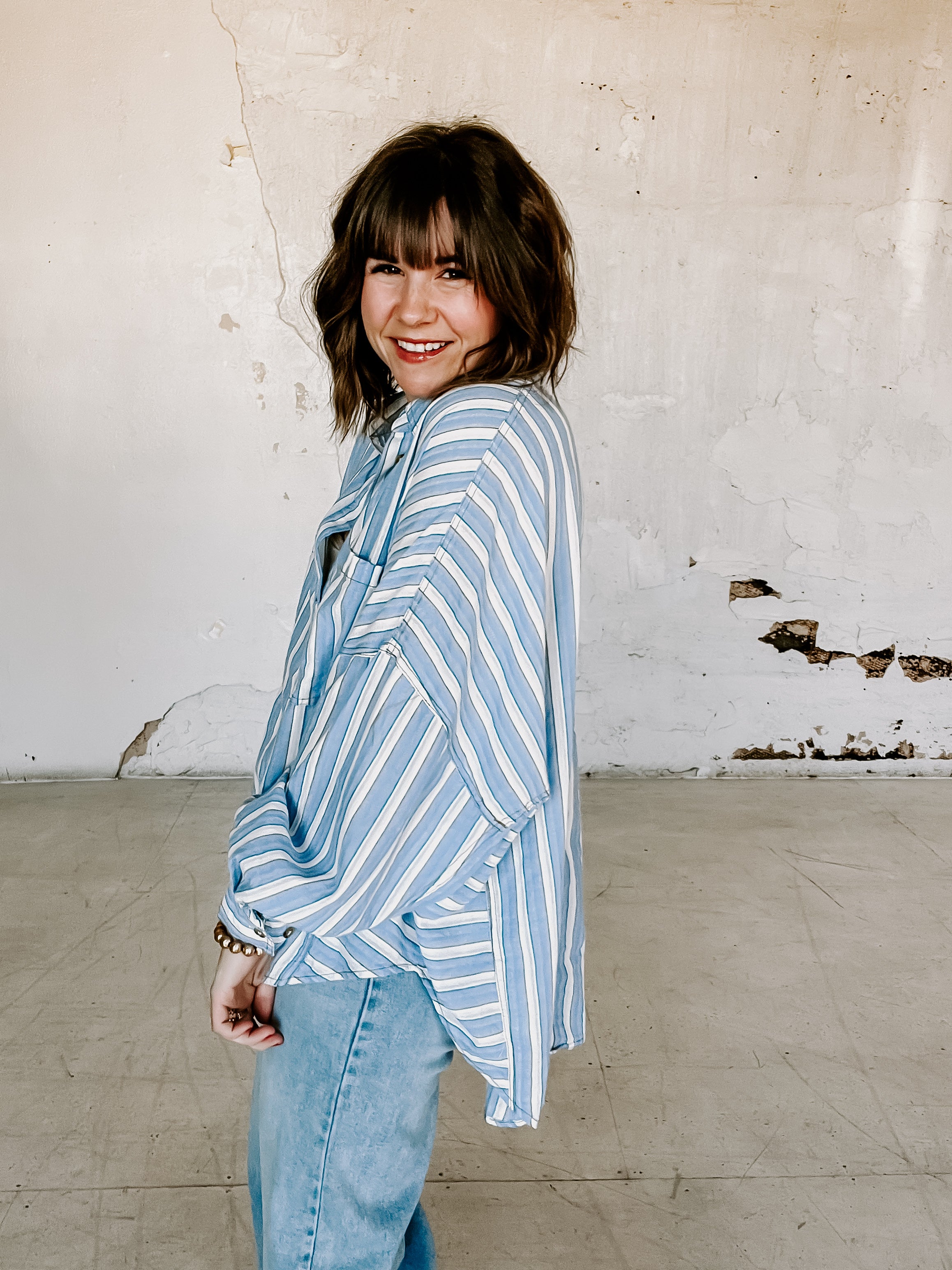 Blue Skies Stripe Button Down