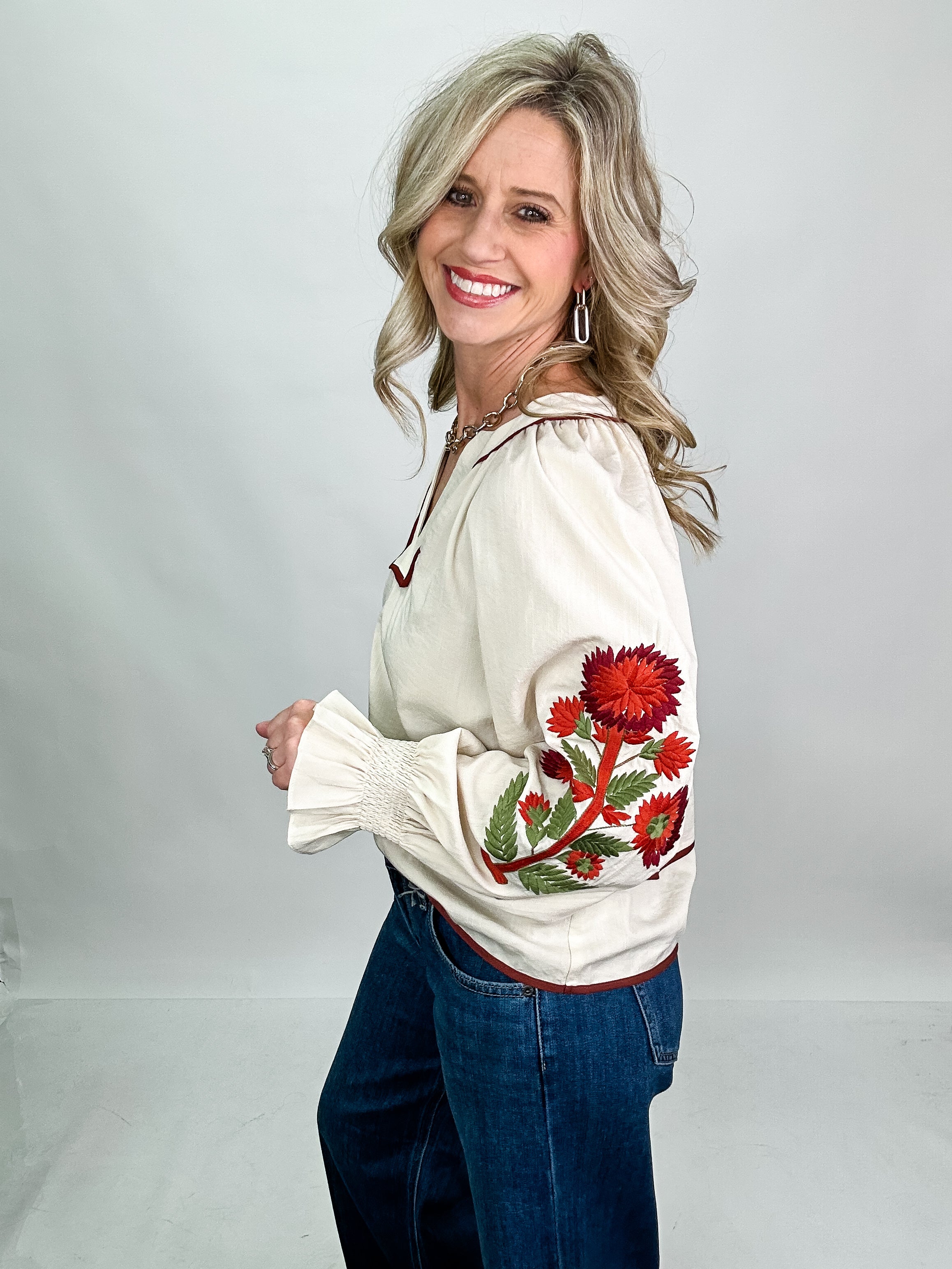 Burgundy Bloom Blouse