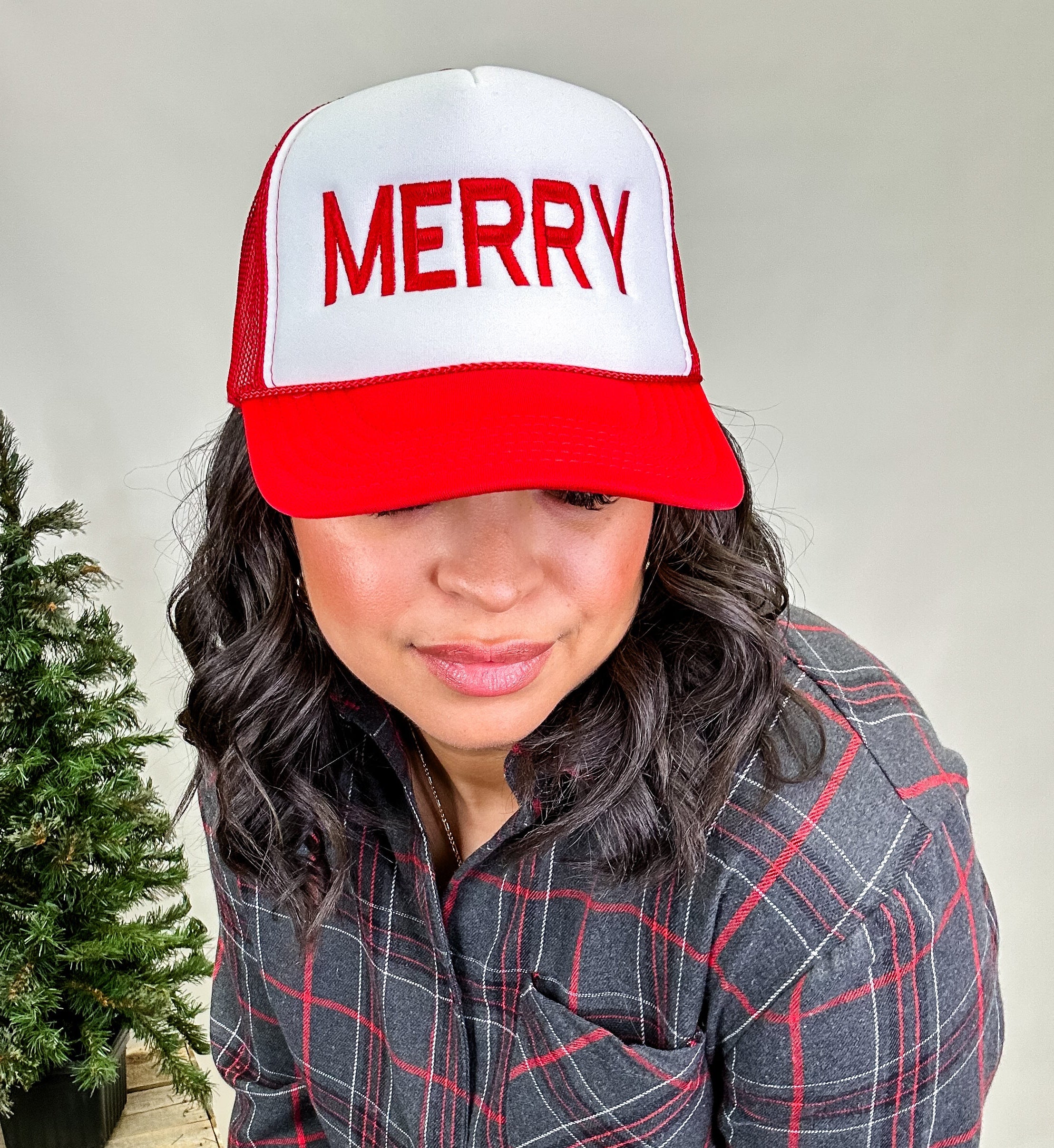 'MERRY' Mesh Back Trucker Hat