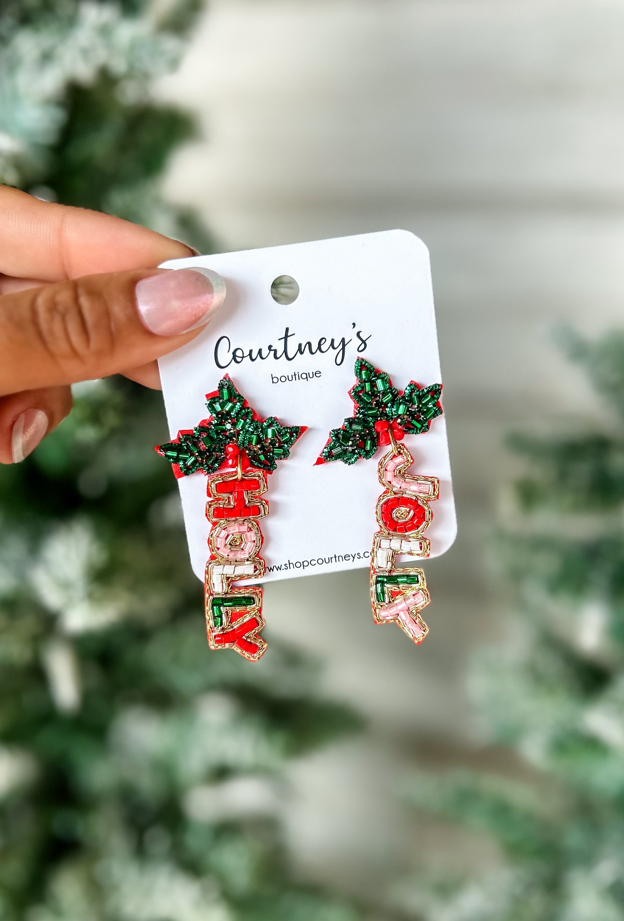 Holly Jolly Beaded Earrings