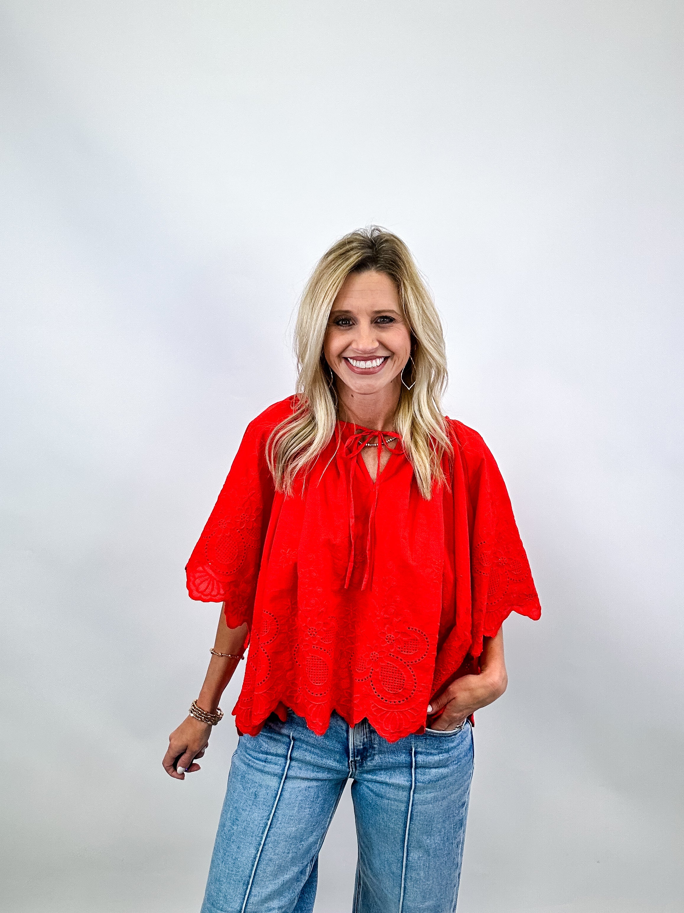 Sweet Liberty Eyelet Blouse