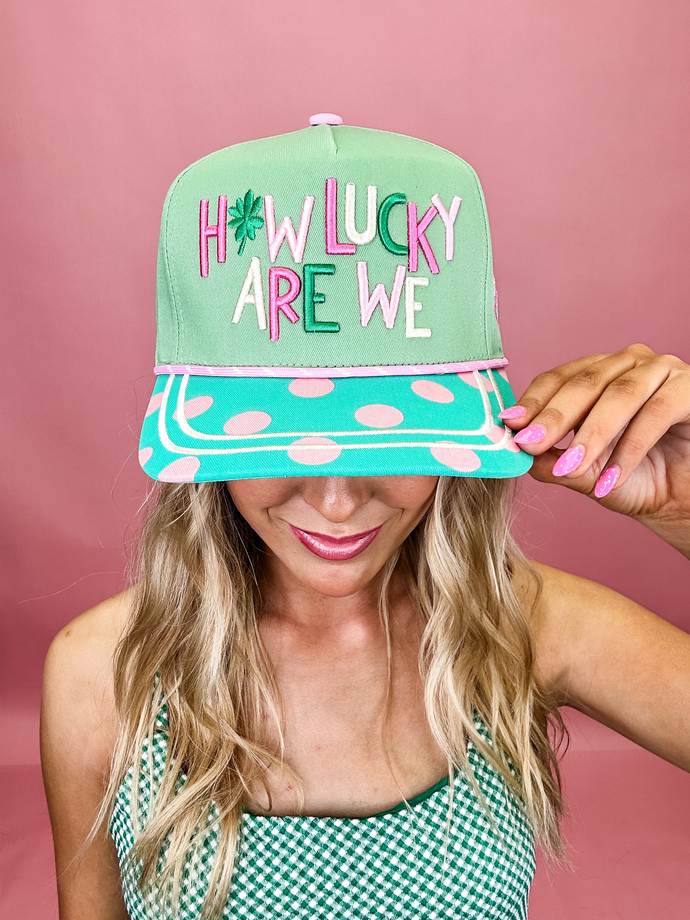 'How Lucky' Embroidered Trucker Hat