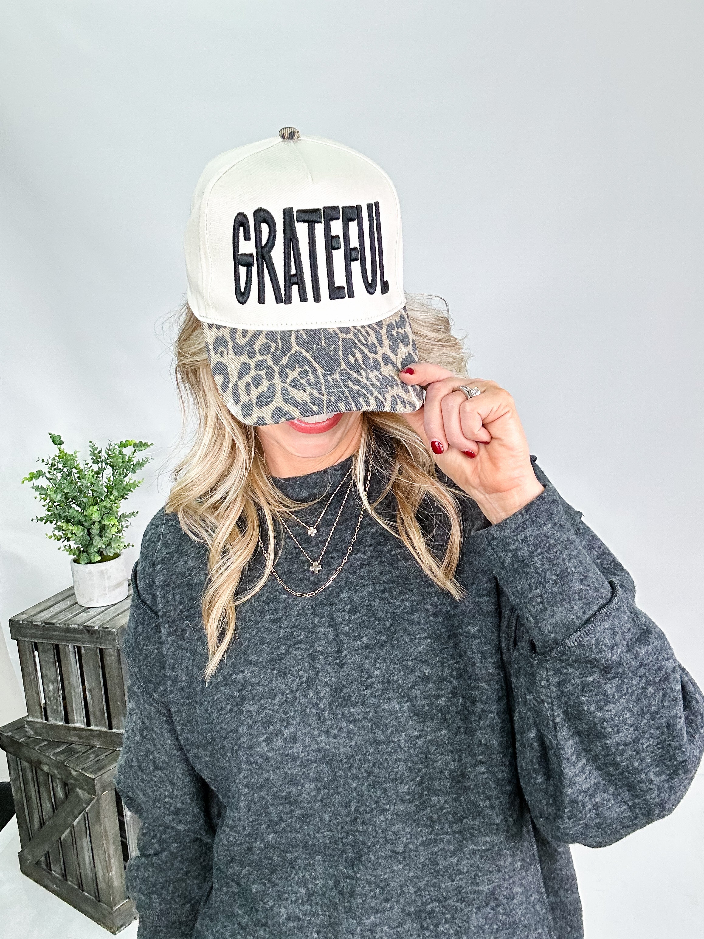 'Grateful' Embroidered Trucker Hat