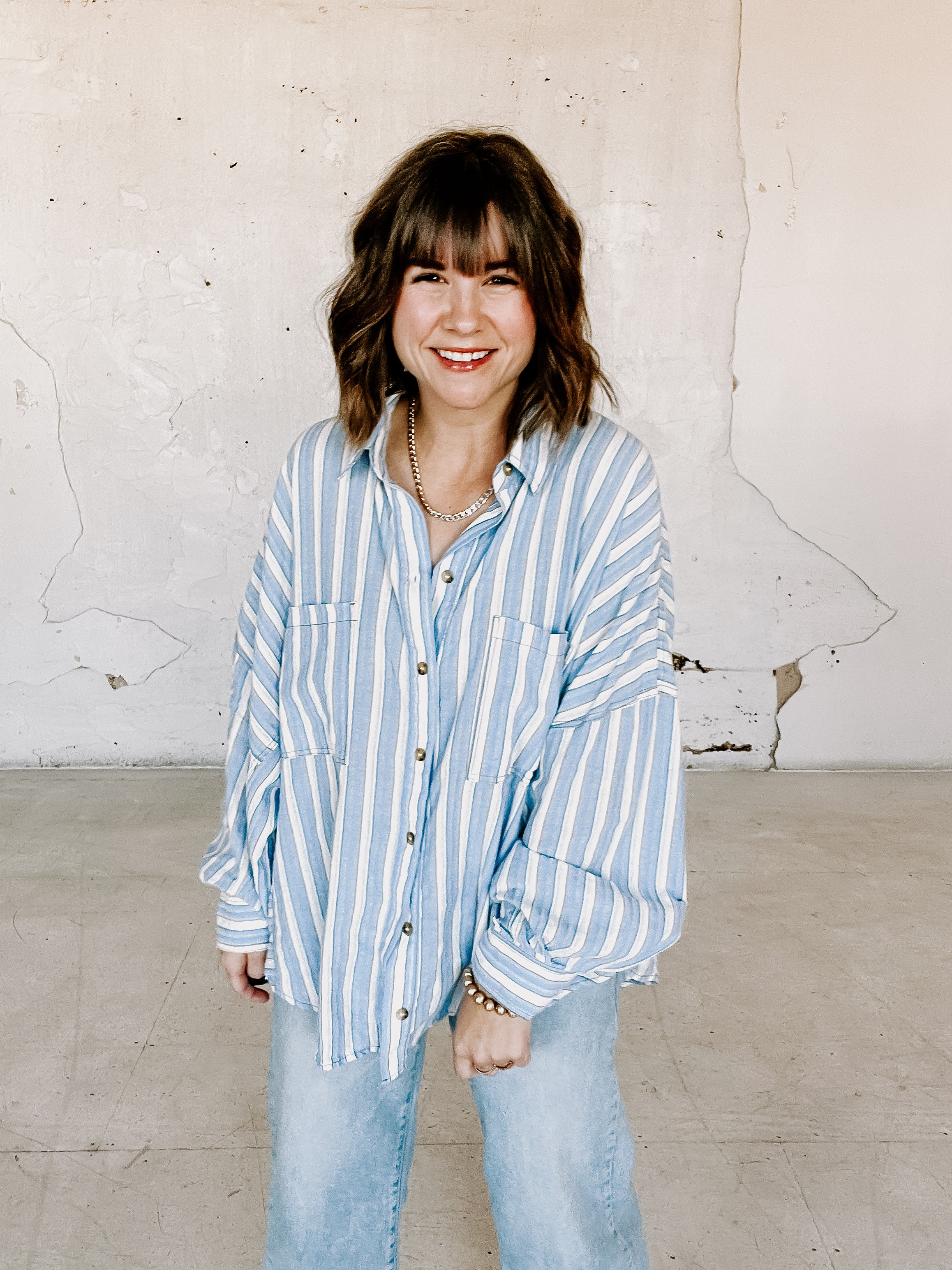 Blue Skies Stripe Button Down