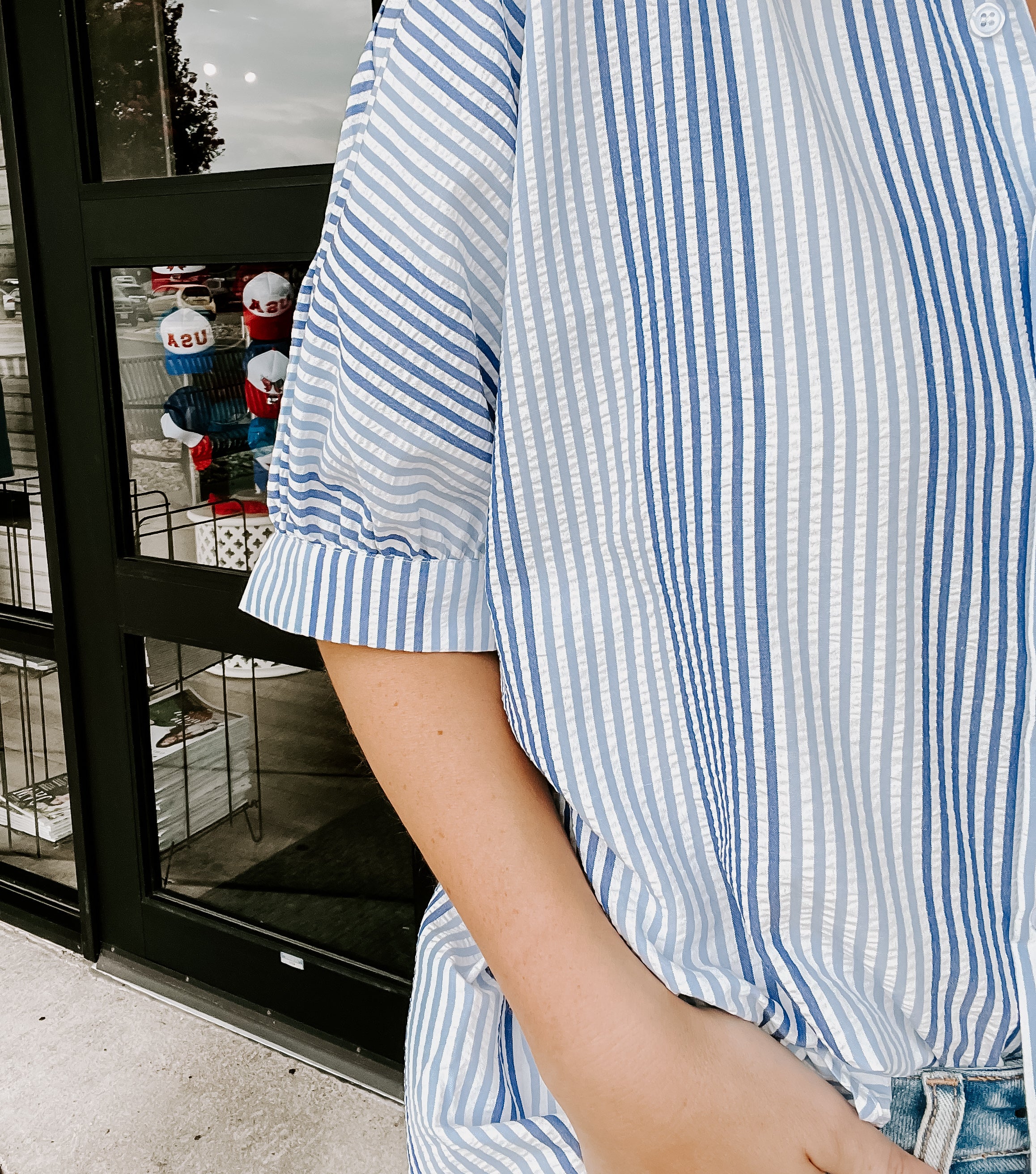 Blue Daze Stripe Button Down