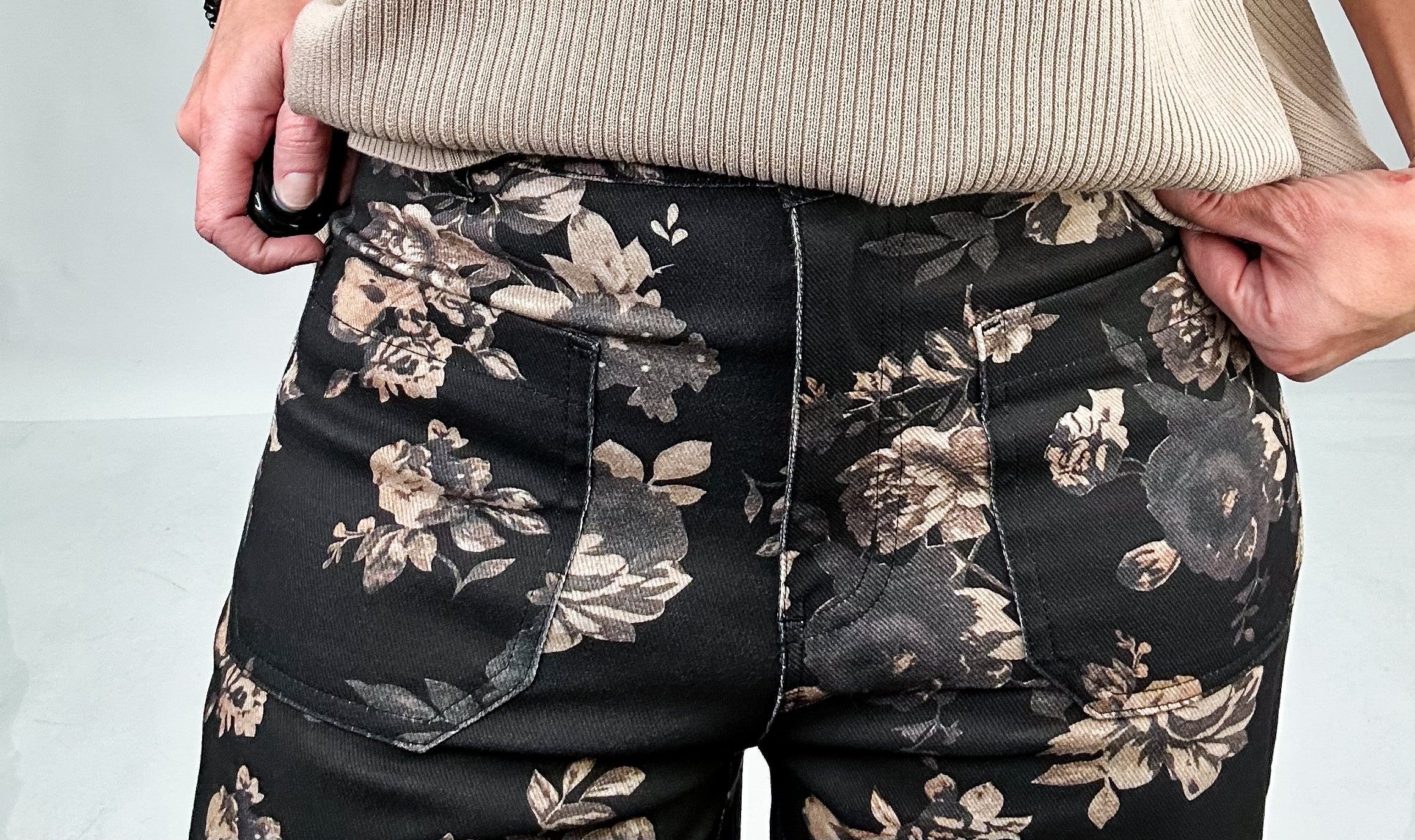 Floral Fade Patch Pocket Pants